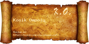 Kosik Ompoly névjegykártya